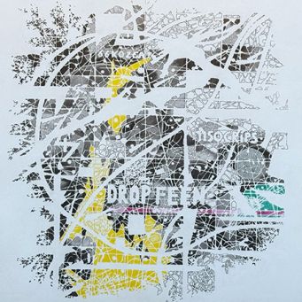 Drop Feen, 2025, Grafit & Buntstifte auf Zeichenkarton, 46 x 42 cm