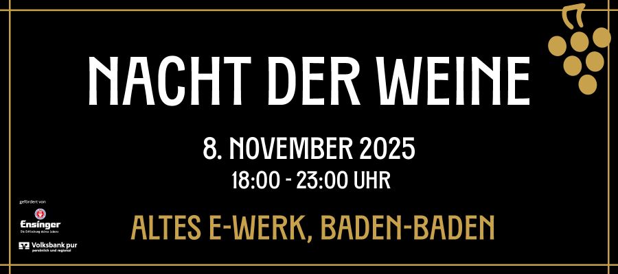 WERBUNG: Die „Nacht der Weine“ am Sa, 8.11. @ Altes E-Werk