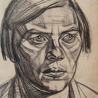 Eva Schulze Knabe, Kopf einer Genossin (Elfriede Hildebrand, geb. Giesel), Kohle auf Papier, 30x21 cm, 1933 Sammlung Frieder Gerlach, Konstanz