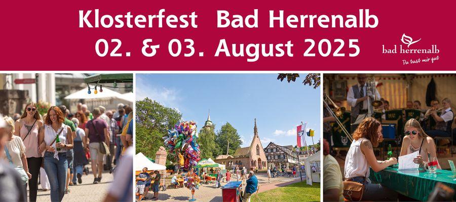 WERBUNG: 50. „Klosterfest“ in Bad Herrenalb am Sa+So, 2.+3.8.