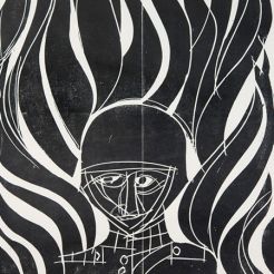 HAP Grieshaber – Triptychon Ratgeb: Soldat Weltkrieg II, 1973, Holzschnitt auf Papier, Deutsches Bauernkriegsmuseum Böblingen (Foto: Marc Holzner, Stuttgart)