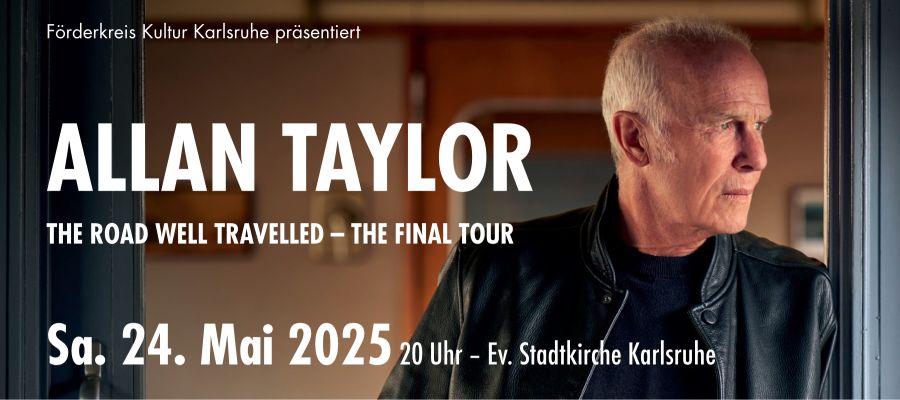 WERBUNG: Allan Taylor am Sa, 24.5. @ Ev. Stadtkirche