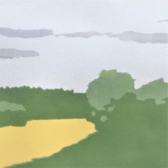 Joachim Tatje – „Raps bei Obergrombach“, Farbholzschnitt, 2022
